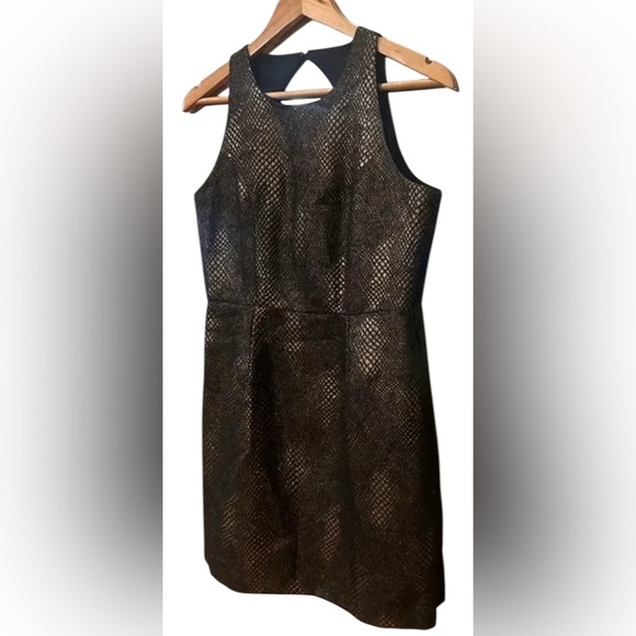 Women's 5/48 Metallic Fit and Flare Dress, Size 4, Black and Gold - Picture 1 of 7